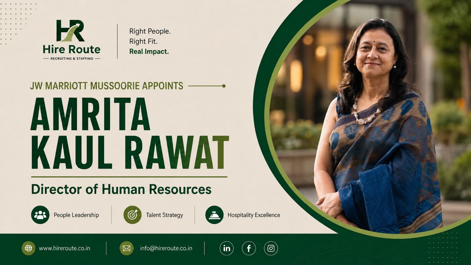 JW Marriott Mussoorie appoints Amrita Kaul Rawat as Director of Human Resources